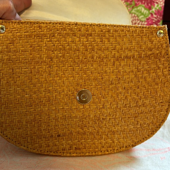 Lilly Pulitzer Sirena Crossbody Bag Raffia Gold Tassel - Picture 8 of 11